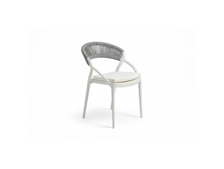 Kawola Gartenstuhl Kiso Grau Kunststoff Stapelbar (1er-Set), 54x79x58 cm, Gartenmöbel, Gartensessel, Gartenstühle
