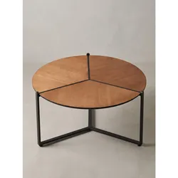 Couchtisch MDF Braun-Schwarz Ø 80x42 cm - BOLSENA   Kadima Design