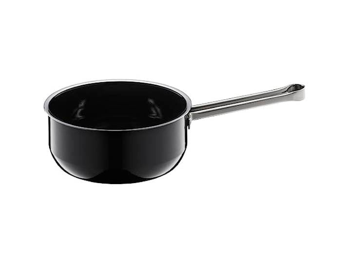 WMF Fusiontec Essential Stielkasserolle, 16 cm ohne Deckel, kleiner Topf 1,3l, Kochtopf klein, Nudeltopf, Milchtopf Induktion, High-Tech Keramik, kratzfest, unbeschichtet, schwarz, Made in Germany