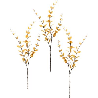 Kunstzweig I.GE.A. "Eukalyptus", orange, B:12cm H:100cm L:5cm, Obermaterial: 80% Polyester, 20% Kunststoff, Kunstpflanzen, Kunstzweig, Dekozweig