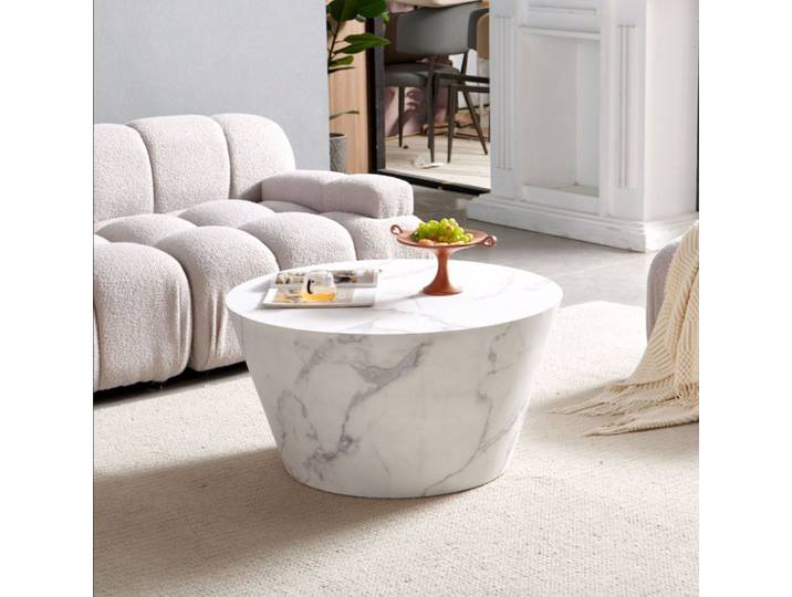 SalesFever Couchtisch Coffeetable Wohhnzimmertisch im minimalistischen Stil (1-St), foliert in Marmoroptik