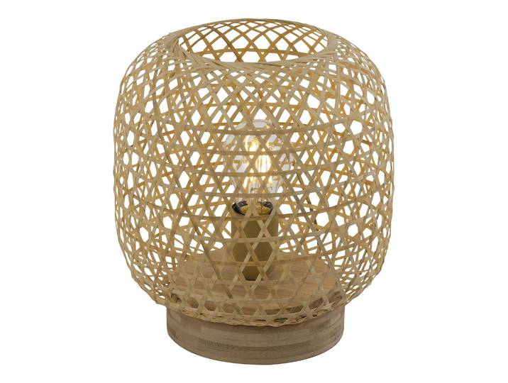Lampe de table Mirena I Ø 24cm Marron Surface en bois : Naturel LED E27