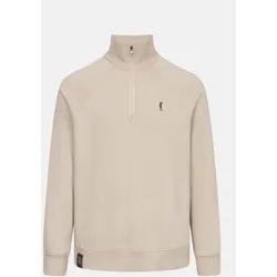 Derbe Halfzip Basic Kippes Herren Beige Sweatshirt GOTS