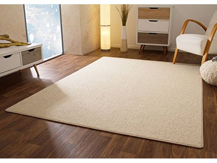 Steffensmeier Designer Teppich Modern Berber Sydney in Creme, Wollsiegel Qualität, Größe: 200x200 cm
