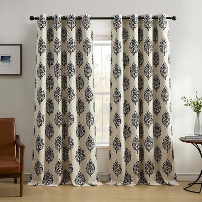 Threadmade Navara Medallion Room Darkening Window Curtain