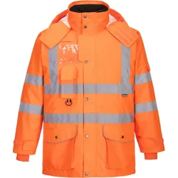 Warnschutz Winterjacke "RT27" 7in1 Bahn orange - L - Orange