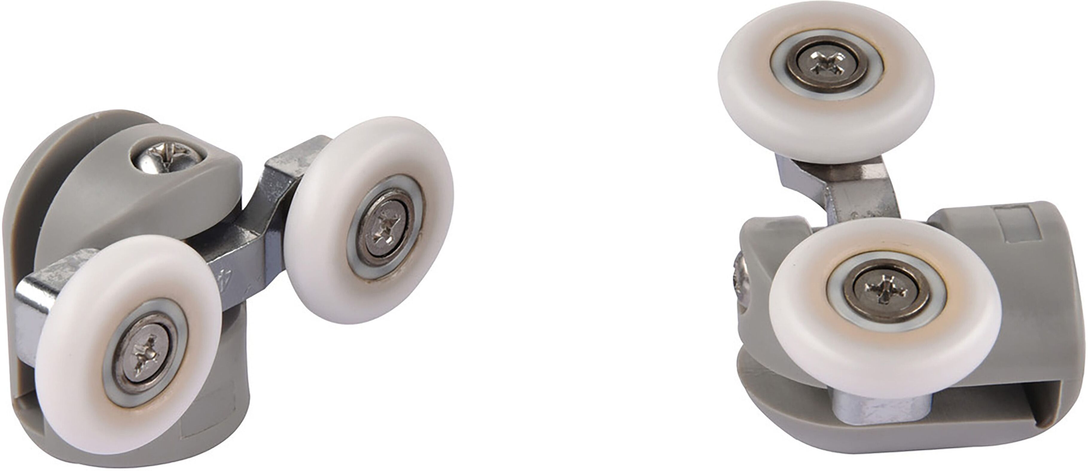 Tecnomat KIT 2 SCORRIMENTI SUPERIORI DOPPIA RUOTA Ø23 mm NYLON GRIGIO VETRO 4-6 mm FORO 12 mm