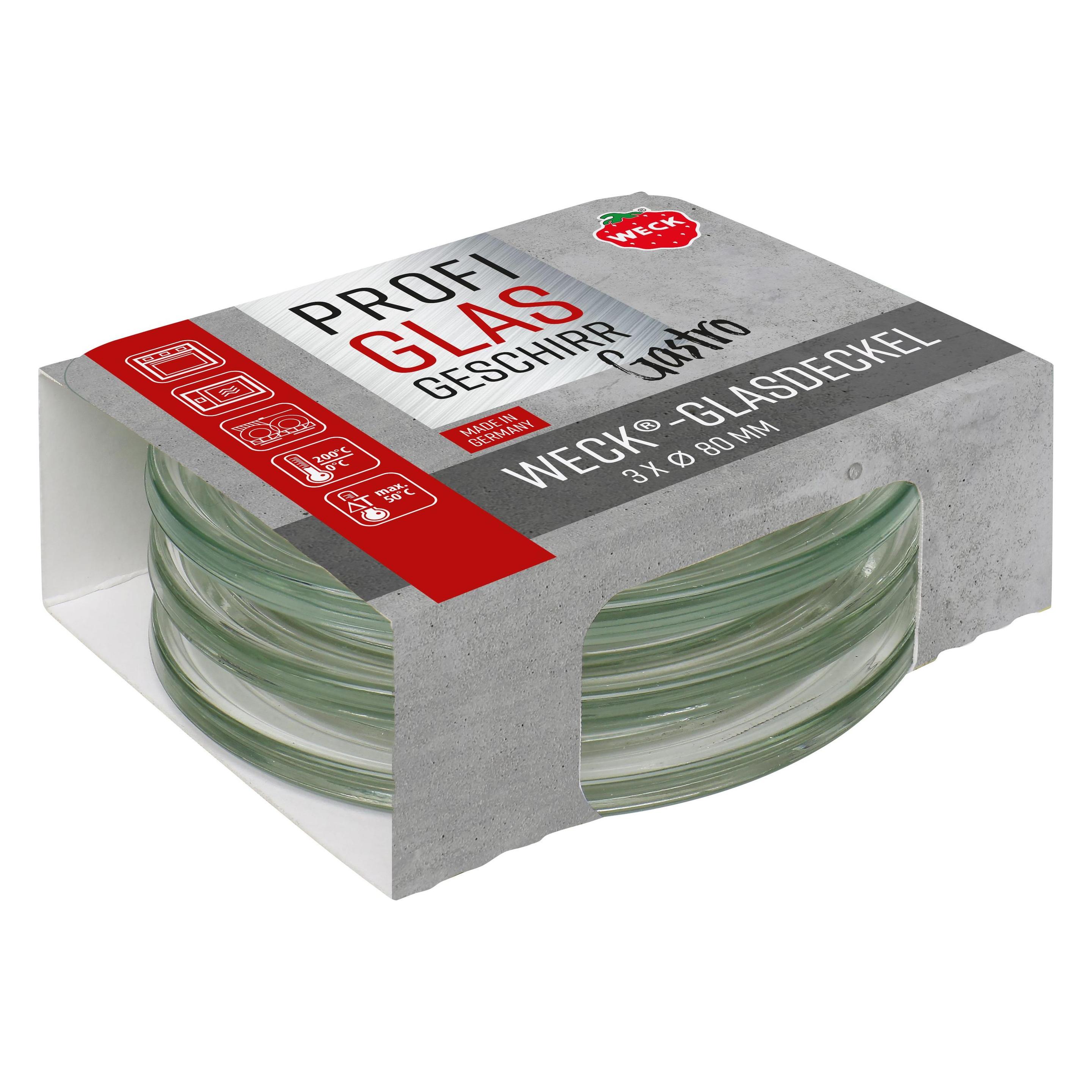Weck 3er Set Gastropack 80 mm Gourmetdeckel, Deckel 76129 (3 Stk.) (Gastropack)