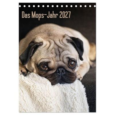 Das Mops-Jahr 2027 (Tischkalender 2027 DIN A5 hoch), CALVENDO Monatskalender