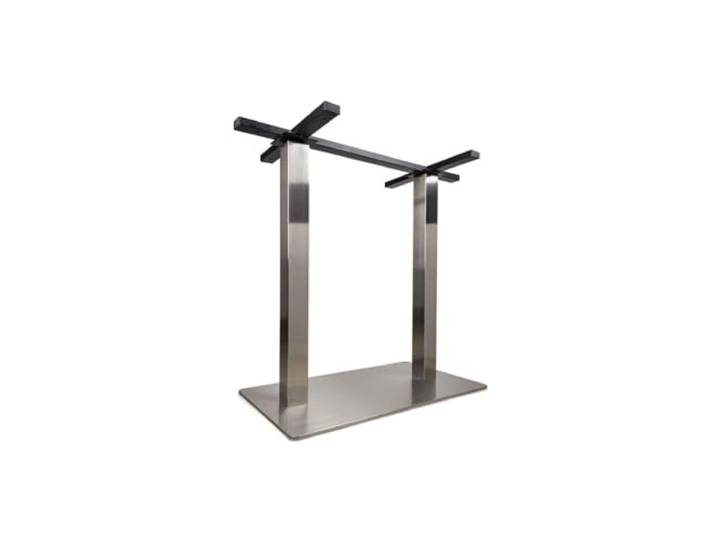 ATM Tischgestell 730mm Doppel Gebürstertes Nickel Tischgestell doppel, Edelstahl, stabil, elegant, rostfrei, für große Tische