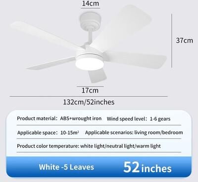 Uplift Essentials Modern Black Ceiling Fan Chandelier b 52inch white