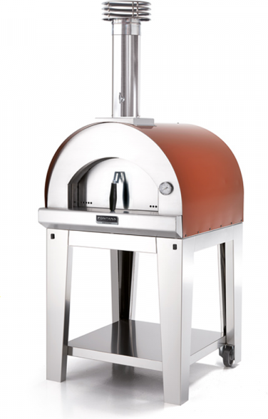 Fontana Forni Fontana Margherita Rosso - Forno a legna da esterno con carrello