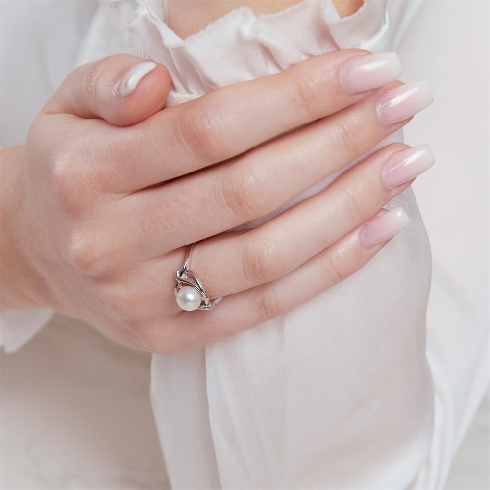 Unique 925 Silber Perlenring
