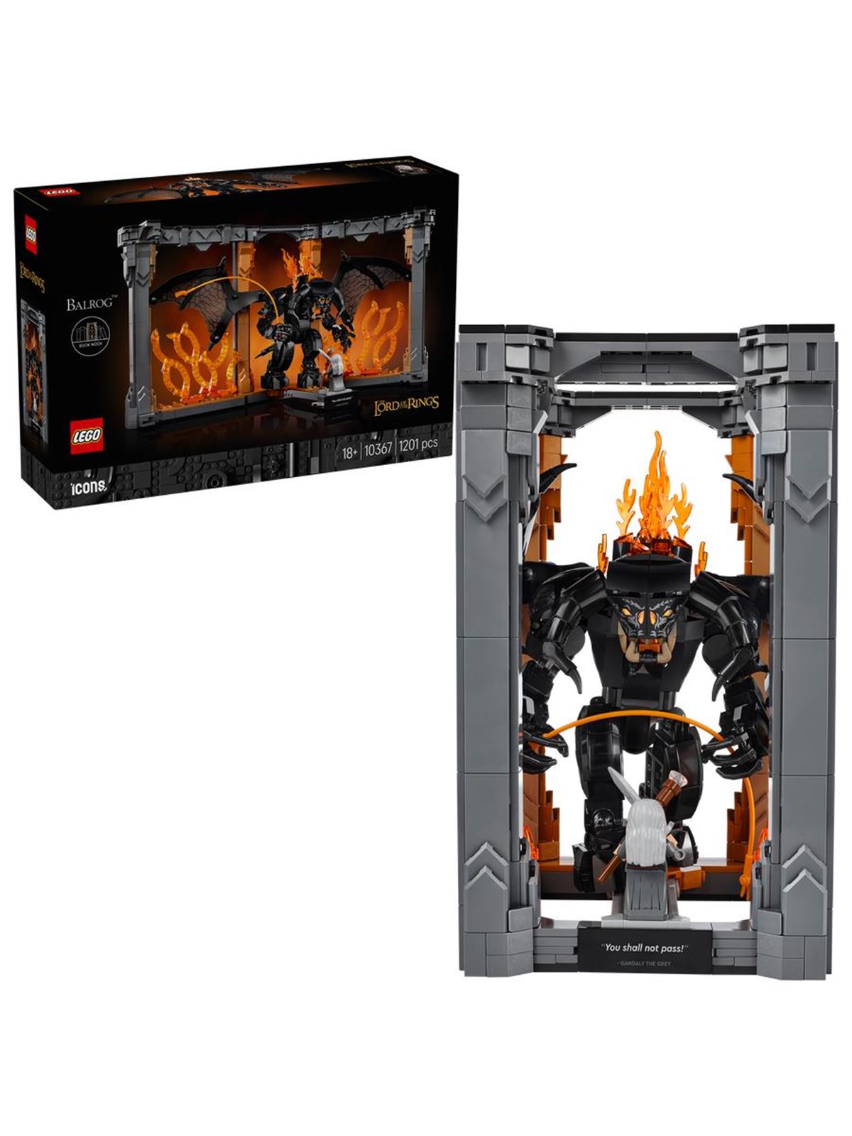 LEGO Icons 10367 Der Herr der Ringe: Balrog Bücherstütze