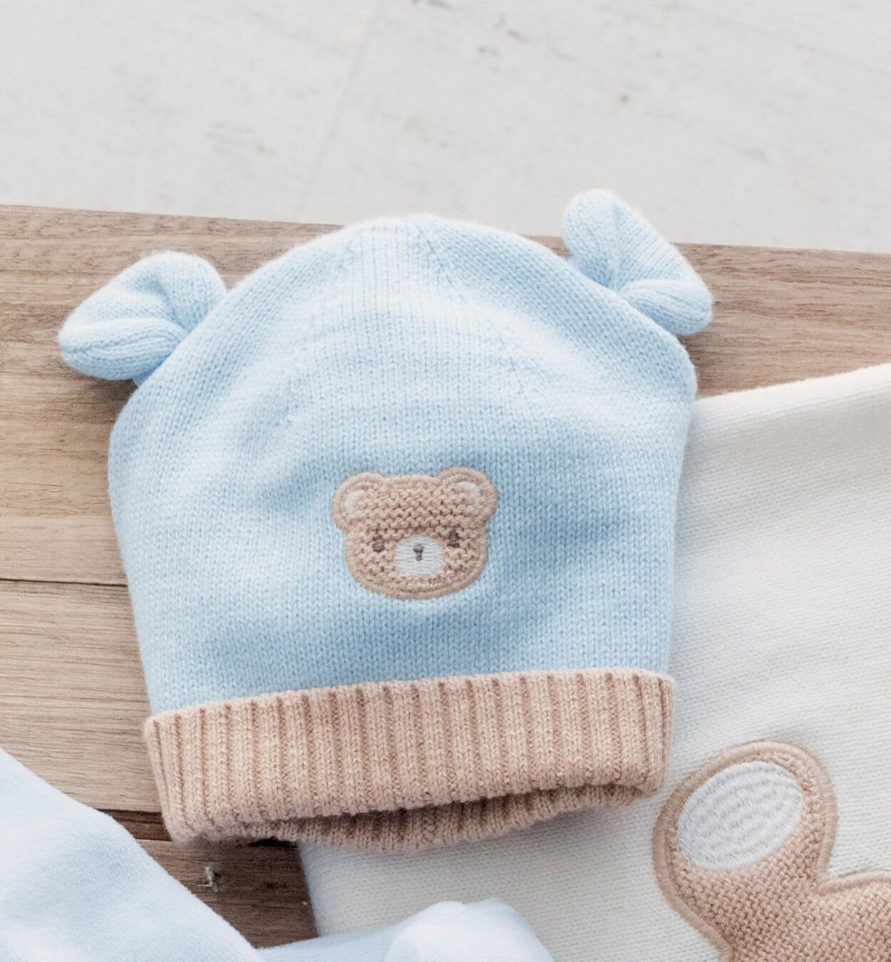 Outdoorhut MINIBANDA "BABY BOY ACCESSORIES", Jungen, Gr. 46, blau, Baumwolle, Hüte Outdoorhut