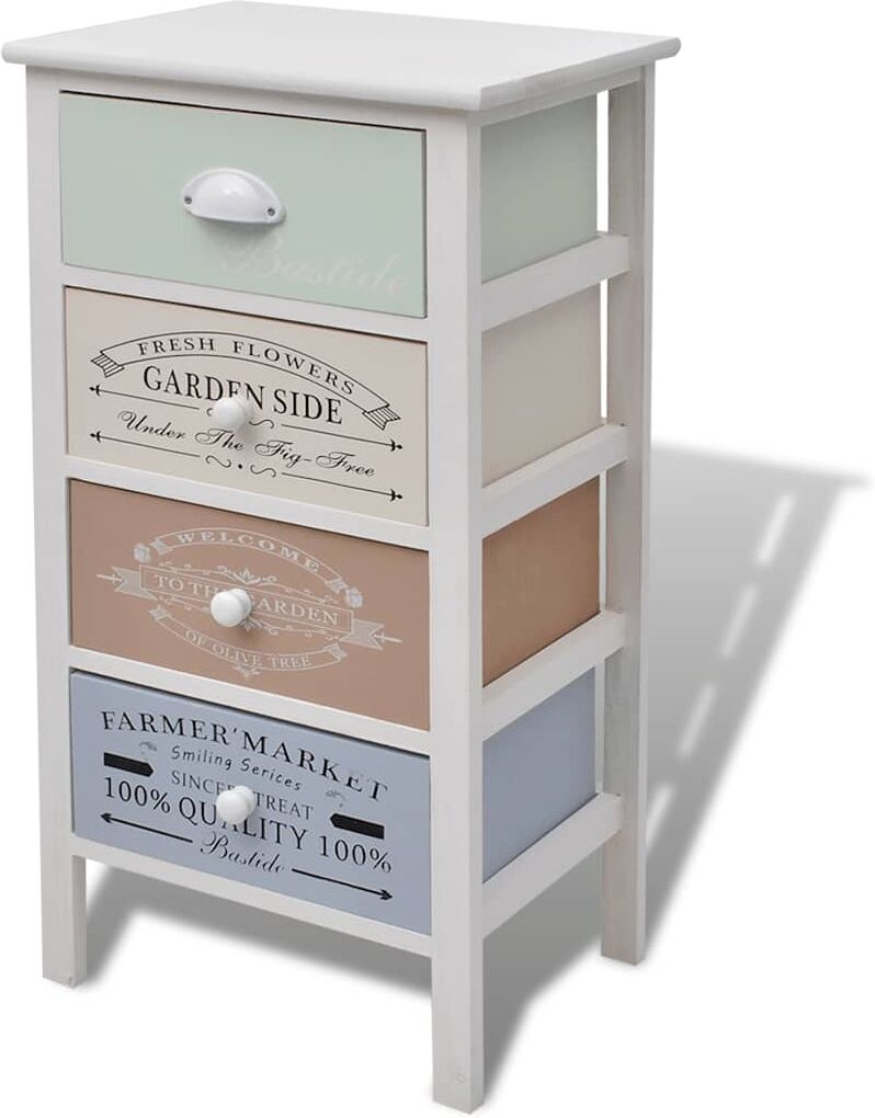 vidaXL Armoire de rangement en style français 4 tiroirs Bois