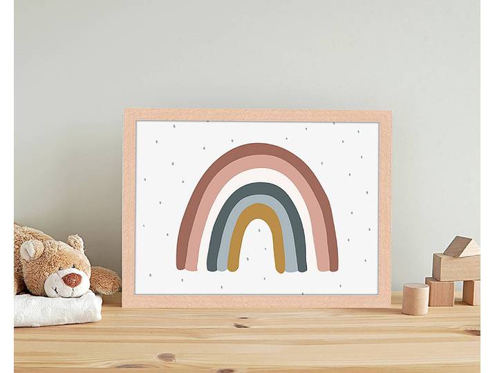 Tableau déco Pastel Colors Rainbow 33 x 43cm Multicolore