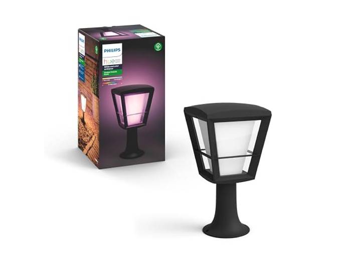 Philips Hue White & Color Ambiance ECONIC Borne extérieure\, Noire\, fonctionne avec Alexa\, Google Assistant et Apple Homekit