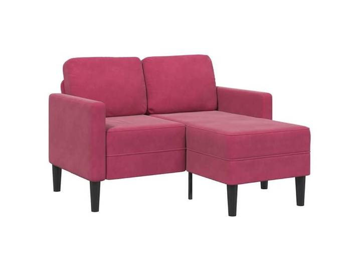 BEWI®Canapé 2 places - Chaise de canapé fixe - Canapé d'amour DOUBLE avec méridienne en L rouge bordeaux 125 cm &FR16518