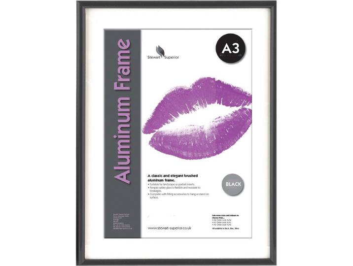 Seco fotolijst A3 - 29.7 x 42cm - zwart geborsteld aluminium - 11mm frame