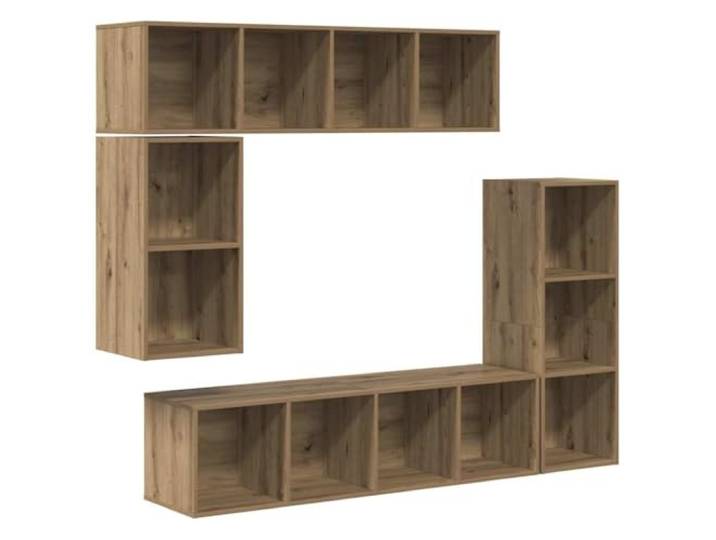 GHVBNMF 4-Teiliges Wand TV-Schrank Set Artisan-Eiche Holzwerkstoff Modulares Hängeschrank System für Wohnzimmer und Schlafzimmer, bietet flexiblen Stauraum und modernes Wanddesign.
