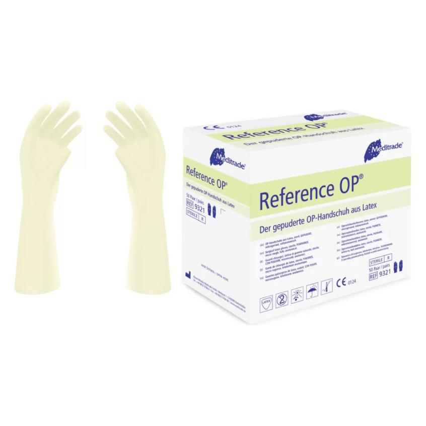 Meditrade Reference OP, OP-Handschuh aus Latex, gepudert, Gr. 8 (8) (93218)