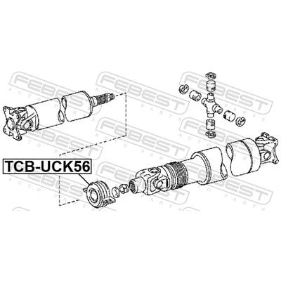 FEBEST Lagerung, Gelenkwelle tcbuck56 für TOYOTA