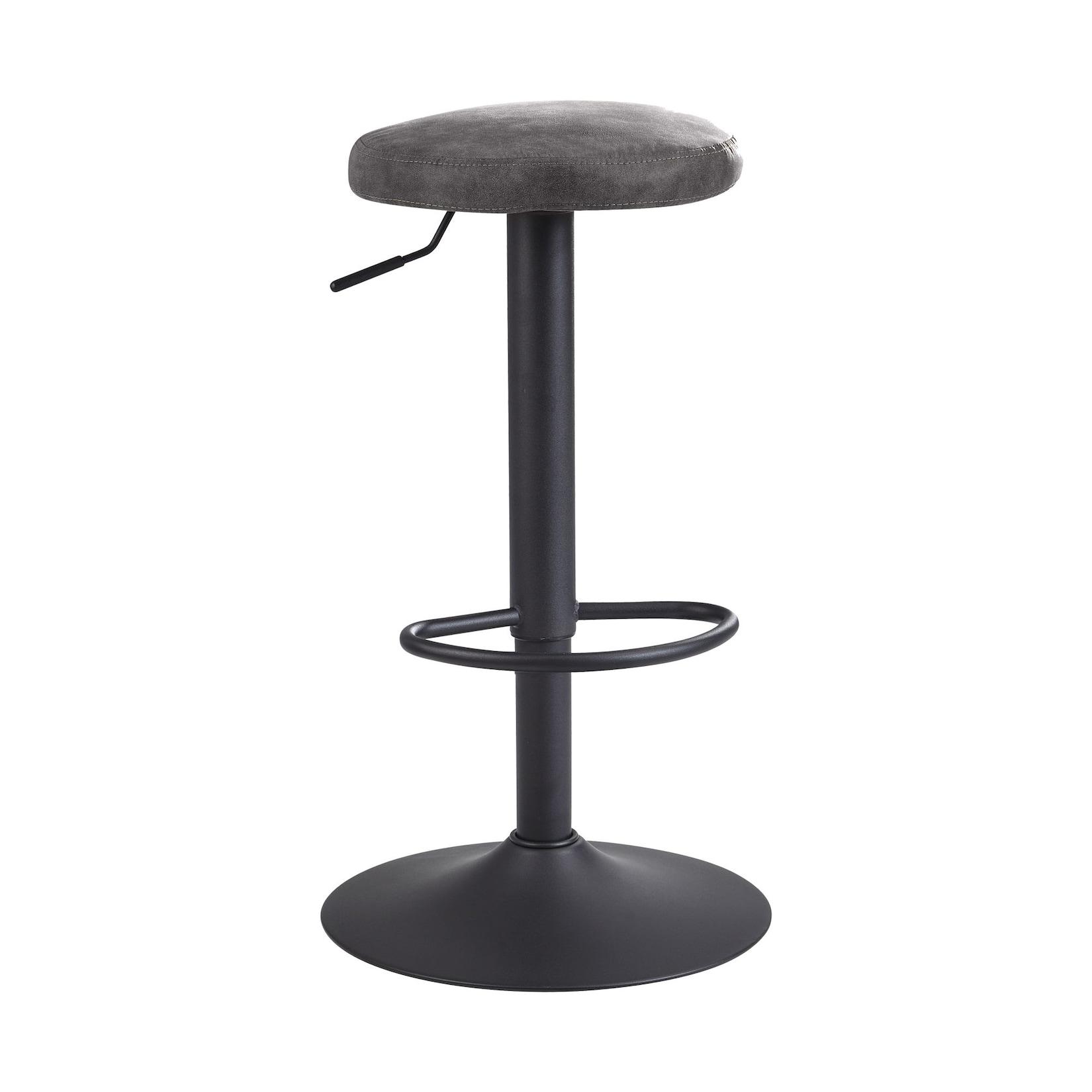 KADIMA DESIGN Barhocker CAMPANIA: 58-79 cm Sitzhöhe, Eisenmaterial, Bezug in Wildlederoptik, 360° drehbar.