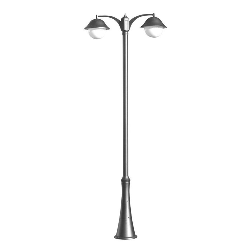 SU-MA Prince OGMW 2 O-BD Straat- en parklamp, zwart, Hoogte: 310 cm, 2x E27, IP43
