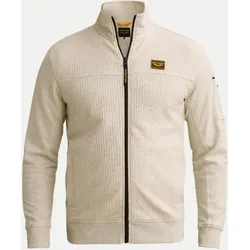 Sweatshirtjacke mit Waffel-Struktur Beige XXL