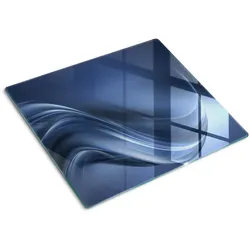 GLASPLATTE 60x52 cm Graue Welle