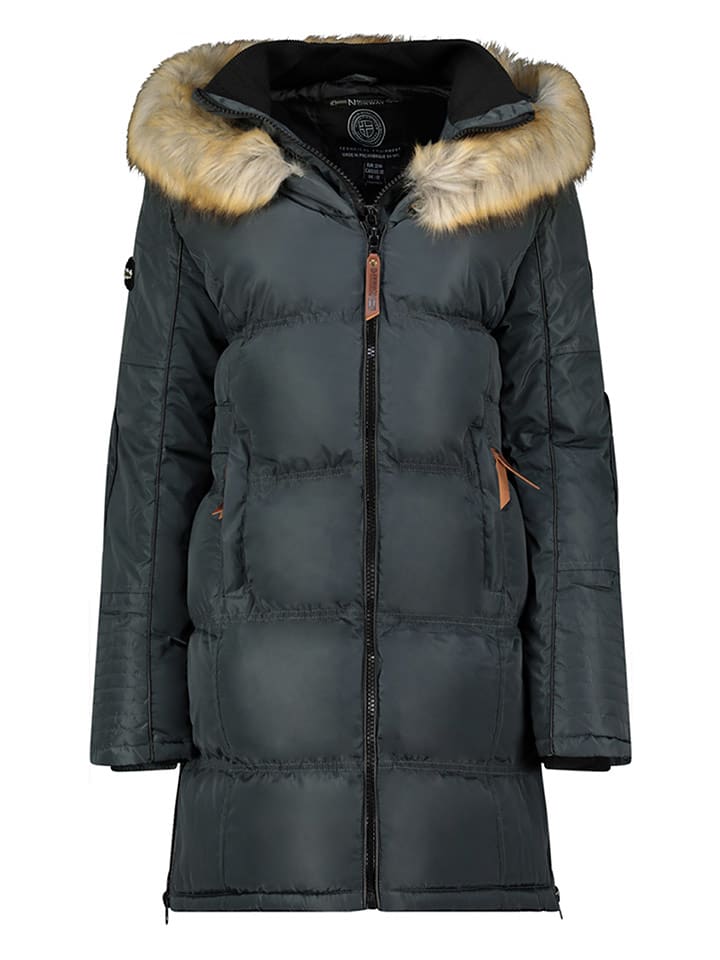 Geographical Norway Steppmantel in Dunkelgrau - M