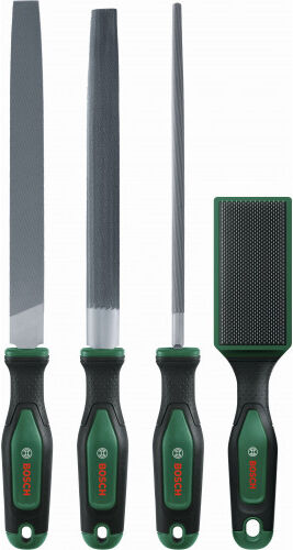 Bosch Ensemble de 4 limes 200 mm / 8&amp;quot; avec brosse 1600A034GM