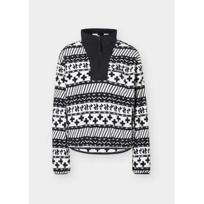 Fleecepullover COLUMBIA "Sequoia Grove II Printed Half Zip", Damen, Gr. XS (32), schwarz-weiß (schwarz wizard island tonal), Obermaterial: 100% Polyester, Sweatshirts Fleecepullover, mit Halbreißverschluss, aus Polyester-Fleece, Langarm-Design