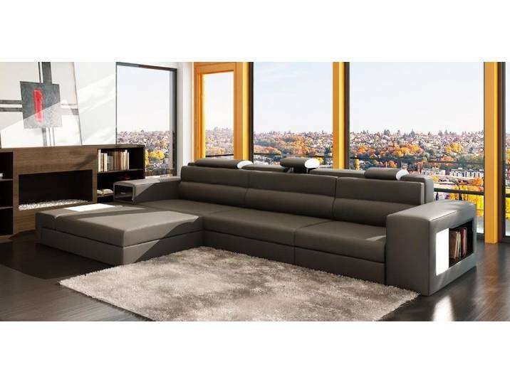 JVmoebel Ecksofa Elegantes Ledersofa Haid -G mit großzügiger Polsterecke, Made in Europa