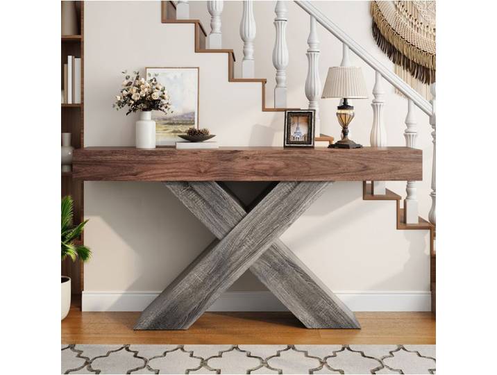 SENVIRO table console silhouette fine 140 x 30 x 80 cm noyer