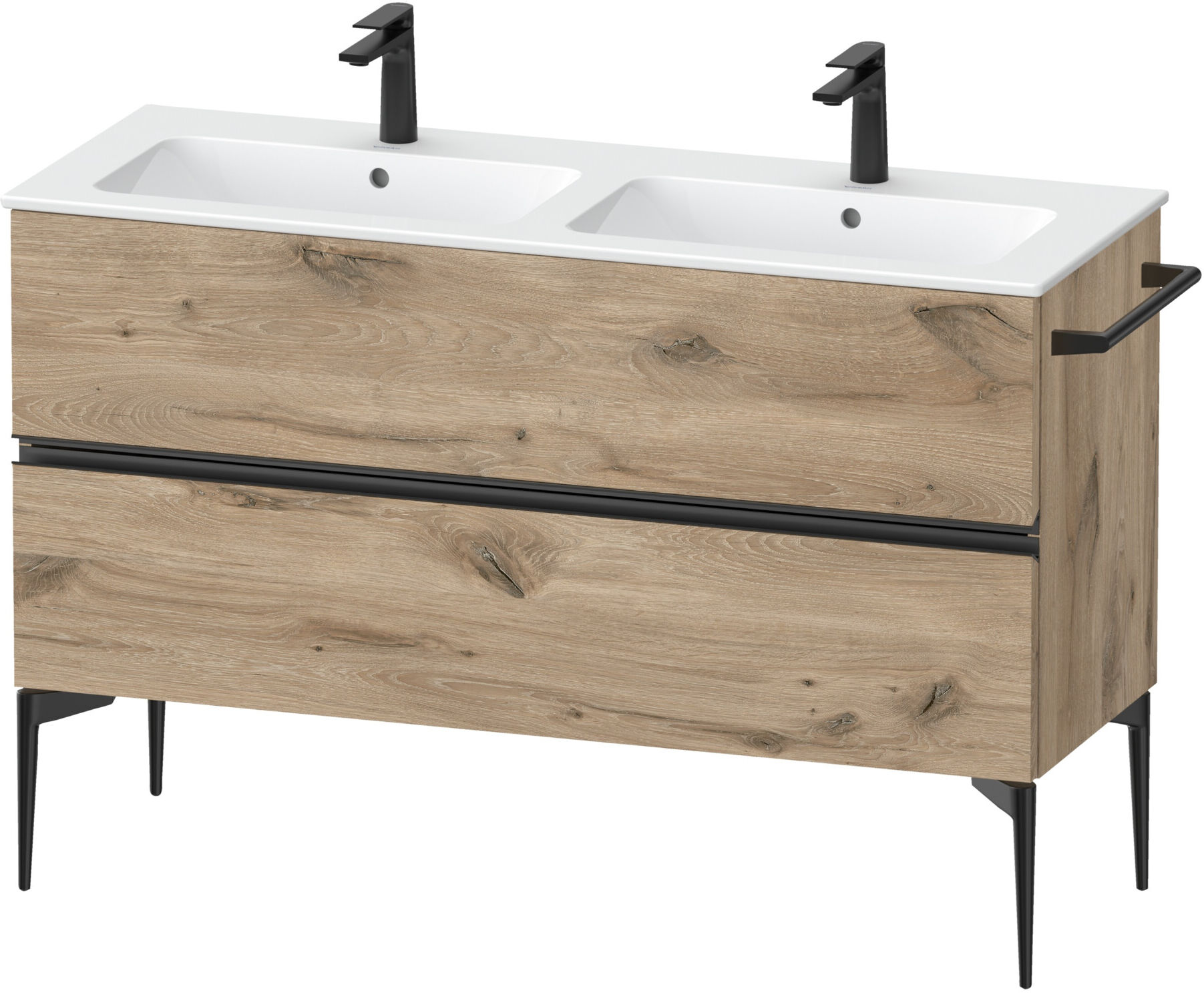 Duravit Waschtischunterschrank boden Sivida 128x59,1x47,7cm, 2 Schub., E Marm, G sw (SV46470BD550000)