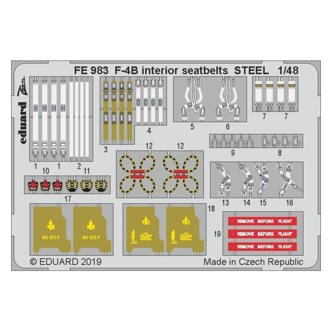 Eduard F-4B interior seatbelts STEEL f.Academy (FE983)