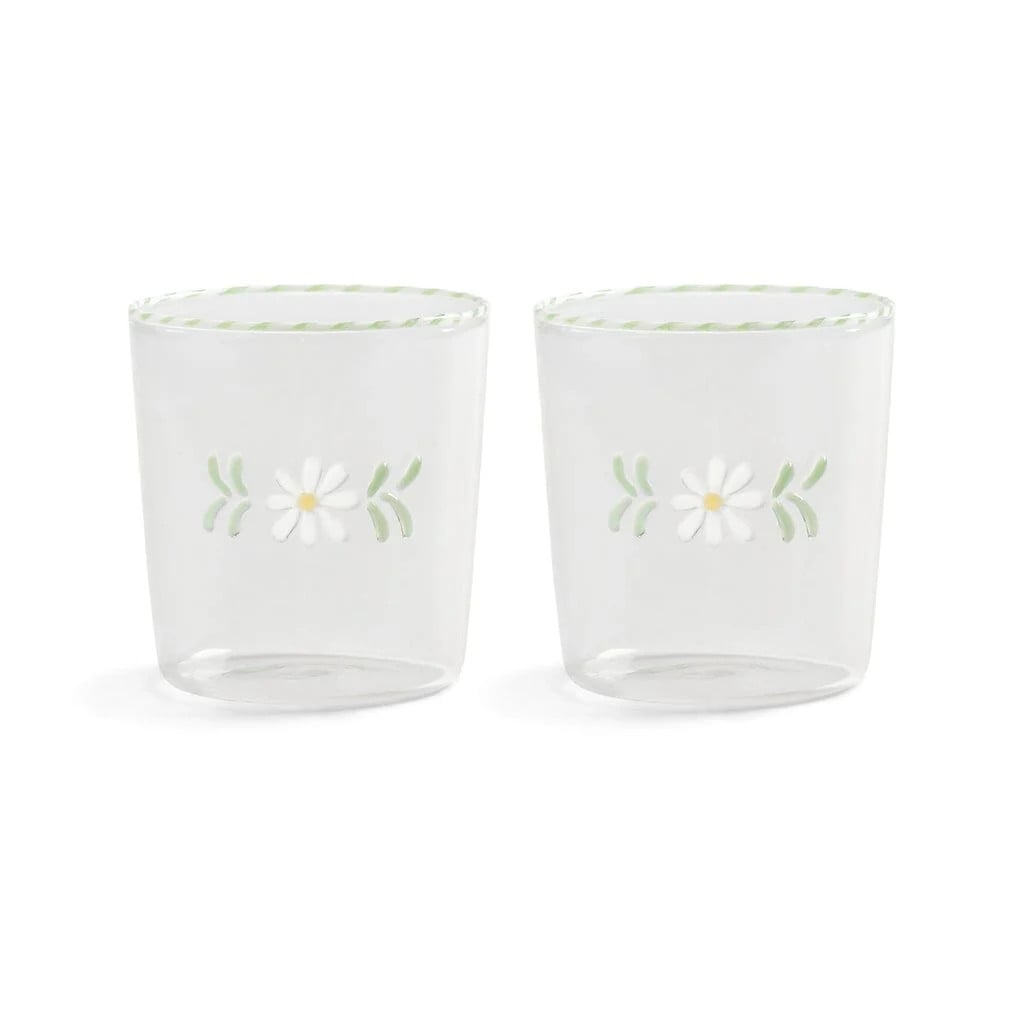&Klevering Glas flora wit set van 2