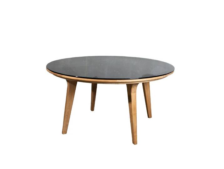 Cane-line Aspect eettafel rond Smokey black-teak
