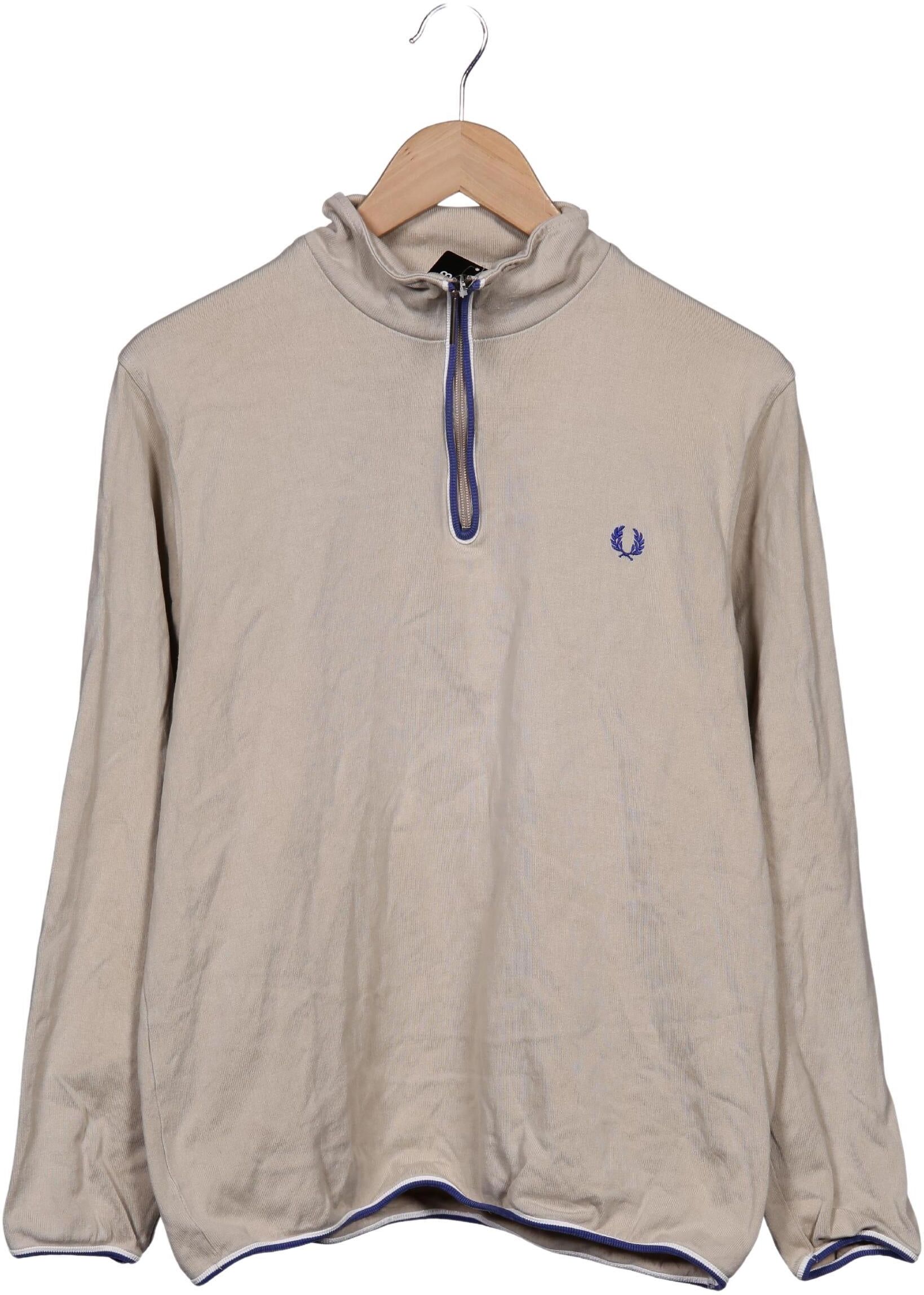 Fred Perry Herren Pullover, Beige, Gr. M, Baumwolle - Second Hand