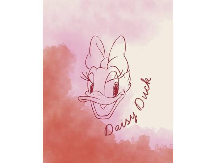 Komar Wandbild- Disney Daisy Duck Watercolours - Größe 40 x 50 cm - Poster, Kinderzimmer, Dekoration - gerollt ohne Rahmen