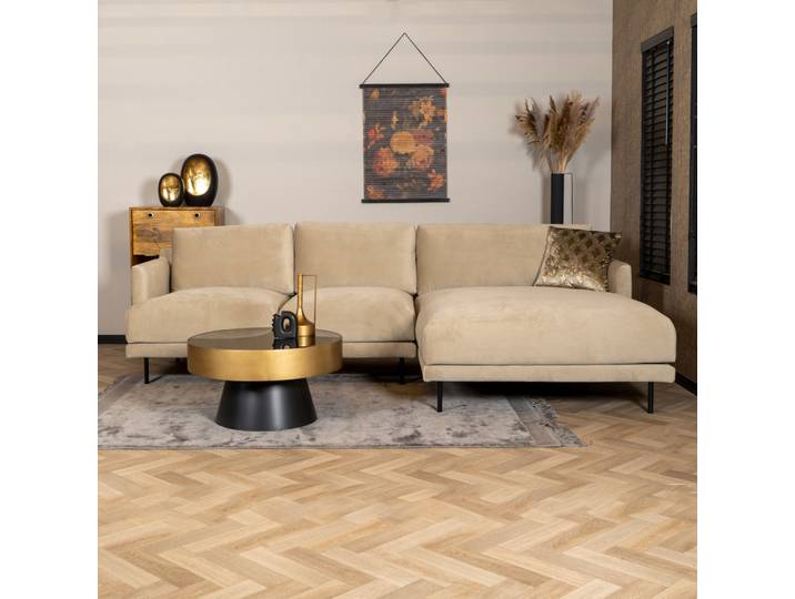 Bronx71 Ecksofa Denver Samt beige rechts