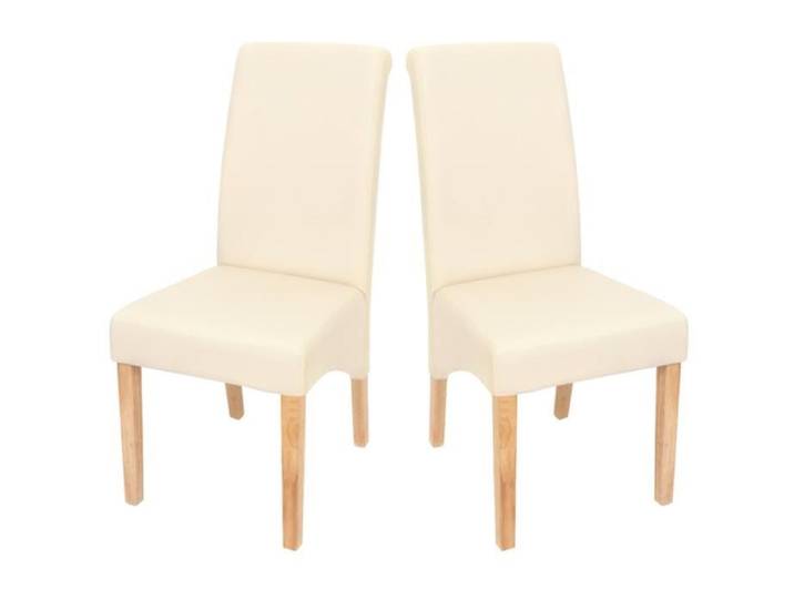 2x chaise de salle à manger chaise de cuisine chaise M37 ~ similicuir mat crème pieds clairs