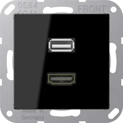 Jung Multimedia-Anschluss sw MA A 1163 SW MAA1163SW