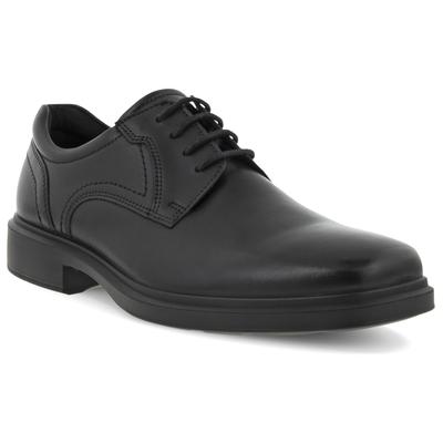 Schnürschuh ECCO "Helsinki 2", Herren, Gr. 48, Textil, schwarz, Glattleder, Schuhe Schnürschuh, Freizeitschuh, Halbschuh, Schnürschuh mit herausnehmbarem Fußbett