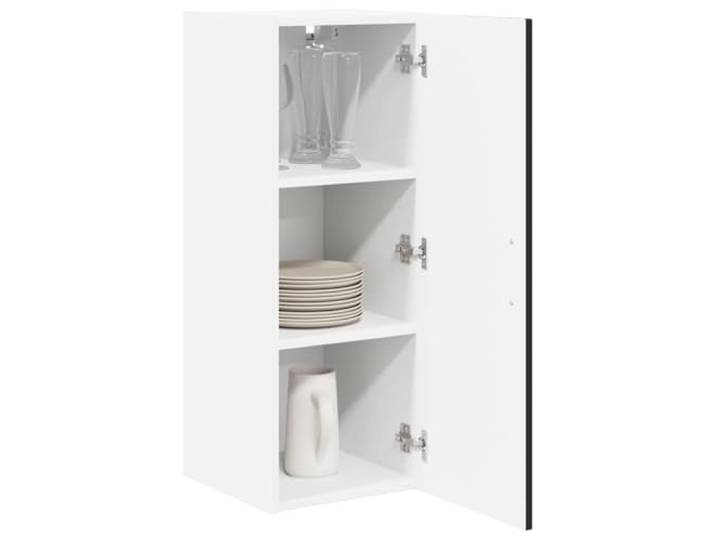 KTHLBRH Wandschrank, schwarz, 2 Stück, 30 x 31 x 80 cm Technisches Holz, modernes Design, robuste Struktur, für zeitgenössische Küche