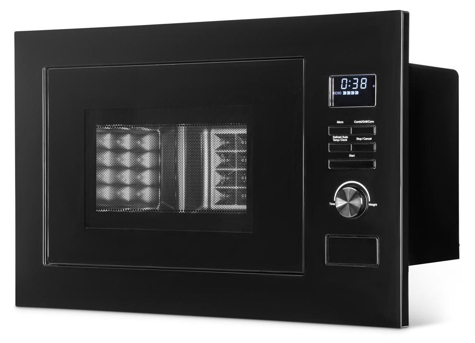 Bomann Inbouwmagnetron met grill- en heteluchtfunctie, 25 liter, MWG 3001 H EB, zwart