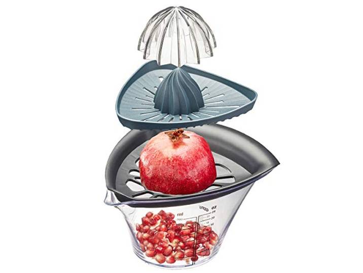 GEFU Granatapfelentkerner & Zitronenpresse FRUTI - 2-in-1 Entsafter, 700 ml
