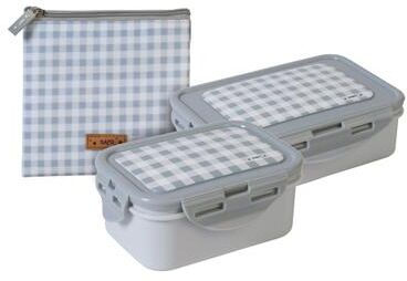 Saro All-in-One Lunch Box Bundle - Vichy Gray